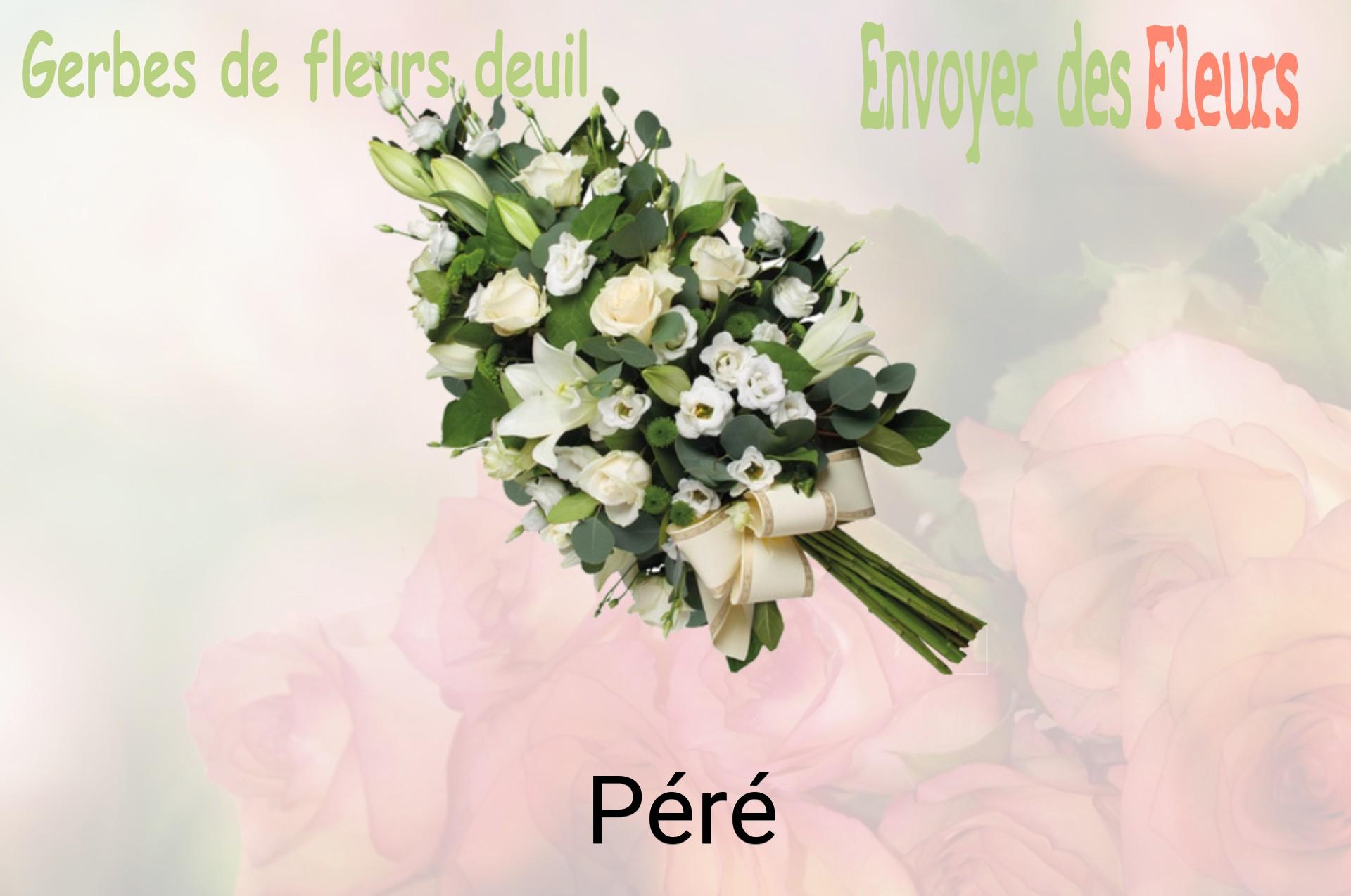 Gerbe de fleurs de deuil livrée à Péré